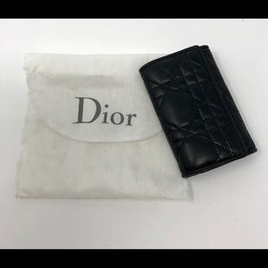 UNISEX Dior Black Quilted Leather Key Case